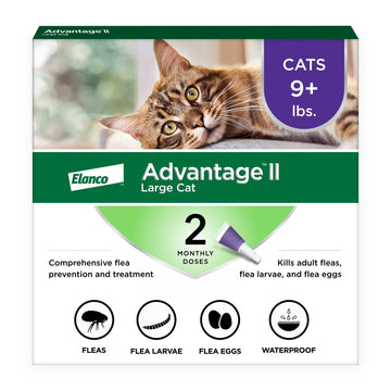 Advantage II Large Cat Flea Treatment & Prevention – Vet Recommended | For Cats Over 9 lbs | 6-Month Supply