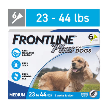 Frontline Plus Flea & Tick Treatment for Medium Dogs (23-44 lbs) – 6 Doses
